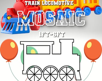 1ft-6ft Mosaic Train Locomotive from Balloons PDF files with Instructions Book