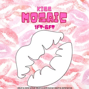 7ft 6ft 5ft 4ft 3ft 2ft 1ft Mosaic Kiss from Balloons, PFD files