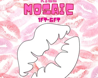 7ft 6ft 5ft 4ft 3ft 2ft 1ft Mosaic Kiss from Balloons, PFD files