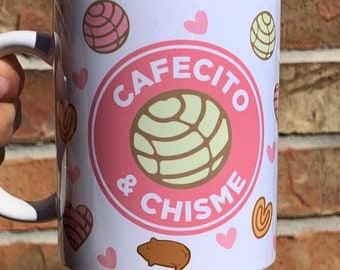 Cafecito y Chisme Mug, Customized Coffee Cup, Personalized Gift, Free Shipping
