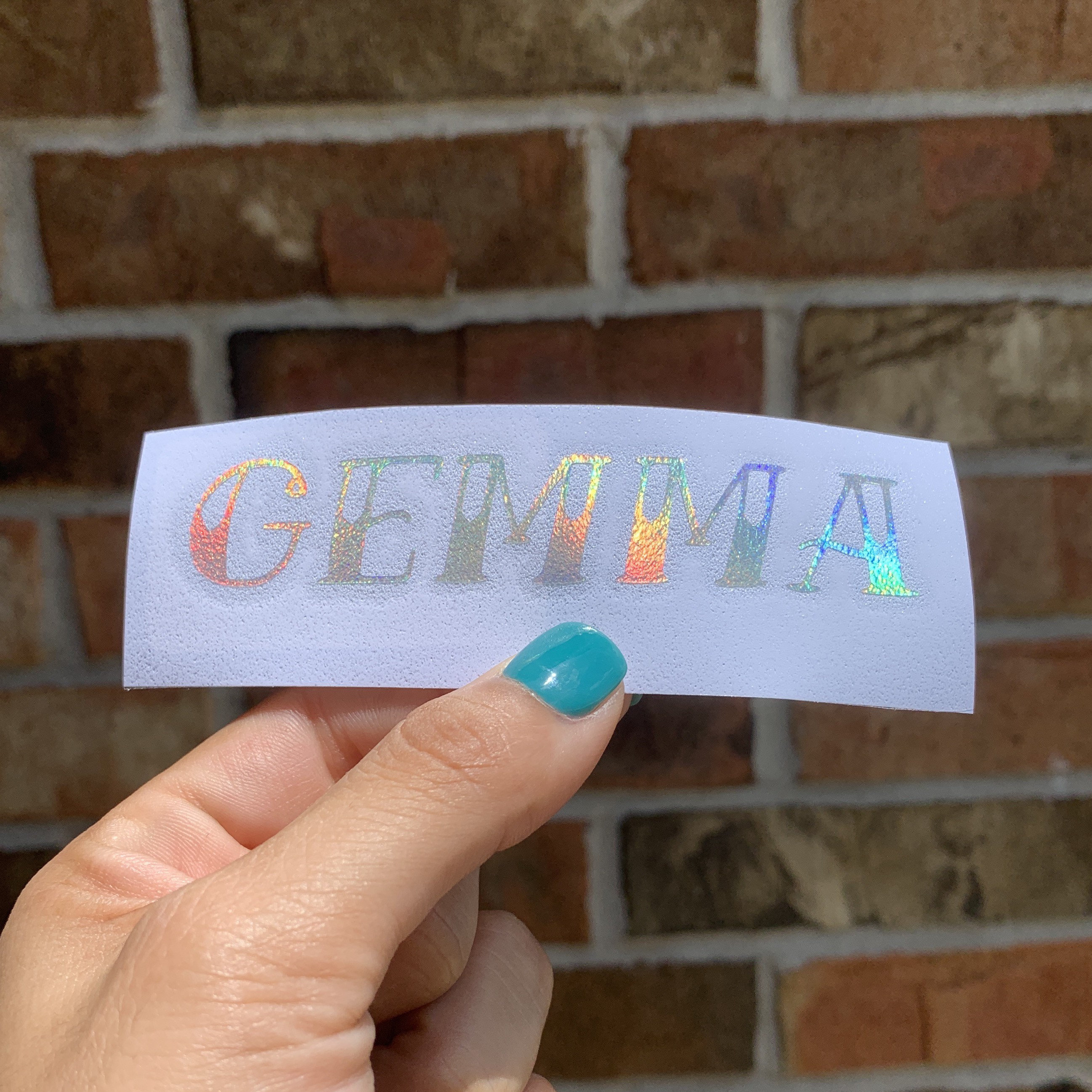 Inked Font Personalized Name Decals, Custom Holographic Vinyl Decals ...