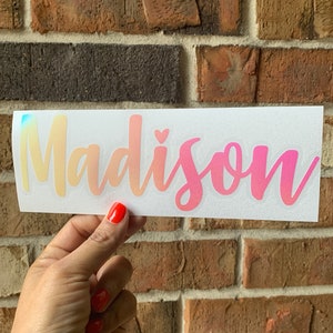Happy Font Personalized Name Decals, Vinyl Stickers for Tumblers, Water Bottles, Laptop, Notebooks, Mugs, Cars, & More | Free Shipping