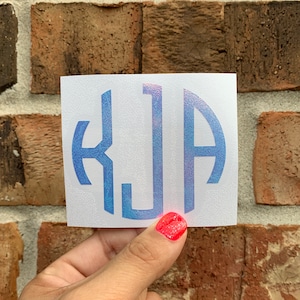 Round Monogram Decal, Monogram Stickers for Water Bottles, Mugs, Laptop, Notebooks, Cars, Tumblers & More | Free Shipping