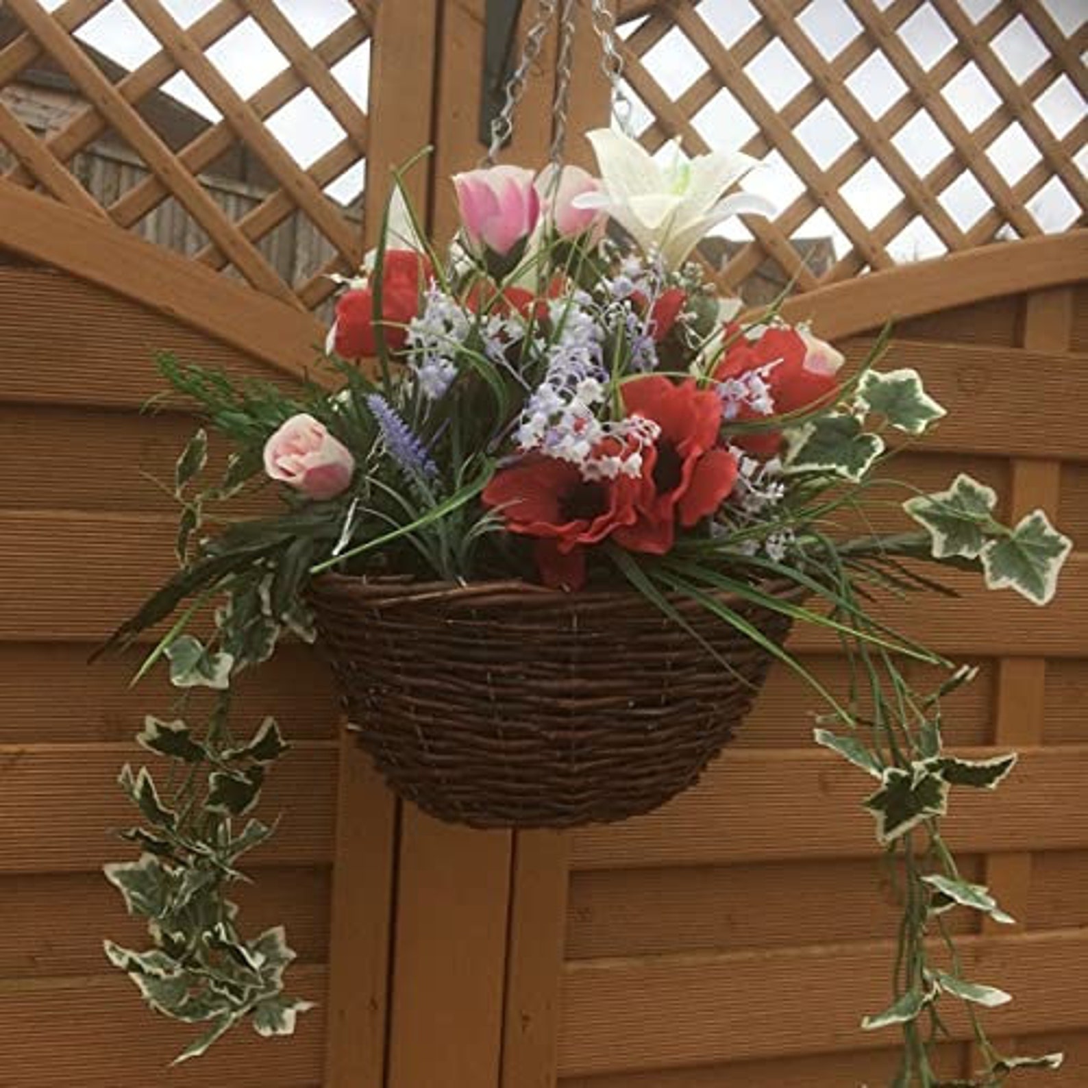 Ratan Effect Hanging Basket 30cm Etsy