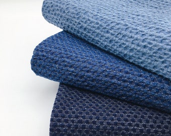 Imitatie geweven denim stof, gewassen denim stof, mode ontwerp stof, door de halve tuin