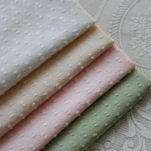 Swiss Dot Cotton Fabric, Multicolor Solid Color Cotton Fabric, Jacquard Cotton Fabric, DIY Spring Dresses Shirt Material, By The Half Yard