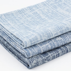 Old Line Jacquard Washed Denim Fabric, Texture Sense Clothing Vintage Jeans DIY Fabric, Heavy Weight Denim, Jeans Fabric, By the Half Yard