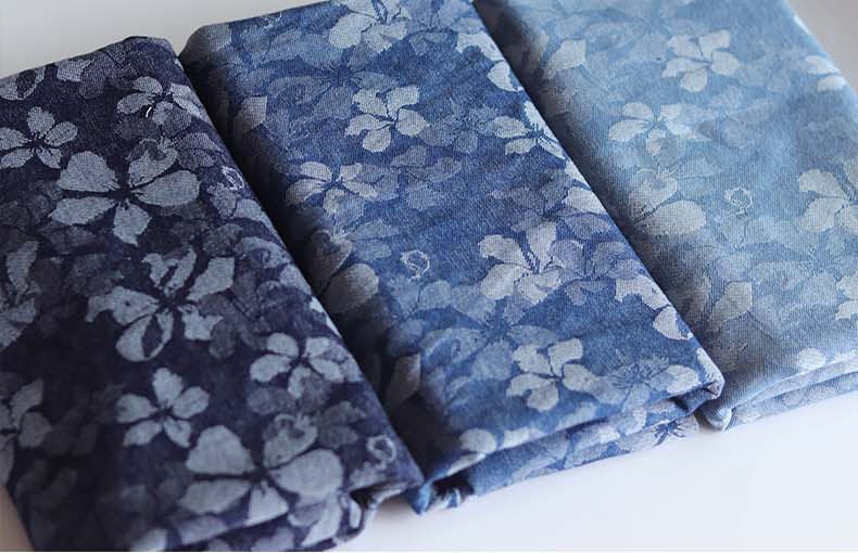 Retro Jacquard Denim, Washed Denim Fabric, Soft Stretch