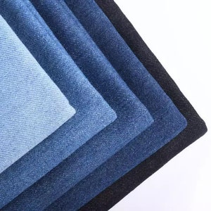 Heavy Blue Denim Fabric, Washed Denim Fabric, Cotton Blue Denim, Jean Fabric, Apparel Fabric, Sewing, By the Half Yard