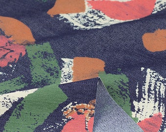 Big Lip Pattern Denim Fabric, Tessuto denim lavato, Tessuto denim tie-dye, Entro metà cortile