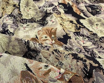 Tela de gato 3D Jacquard, tela de pintura al óleo abstracta, tela de diseñador, chaqueta de chaleco de otoño, tela de bolsa de media falda, por medio patio