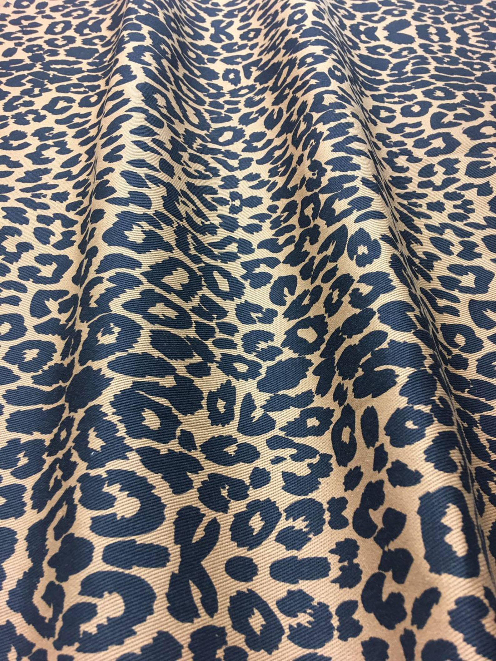 Leopard Denim Fabric, Cotton Denim Fabric, Clothing Fabric, by the Half