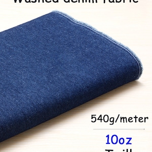 Denim Fabric, Washed Denim Fabric, Cotton Blue Denim, Jean Fabric, Apparel Fabric, Sewing, Heavy Denim Sold By the half yard