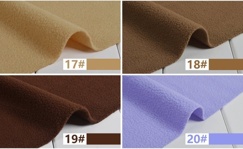 May include: Four fabric swatches in different colours: beige, brown, dark brown, and light purple. The swatches are labelled with numbers 17, 18, 19, and 20.