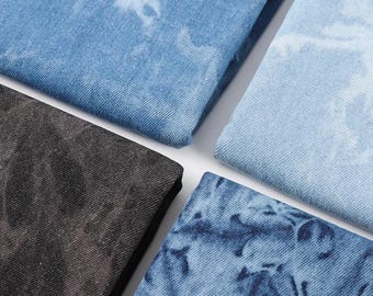 Tela vaquera azul pesada, tela vaquera lavada, tela vaquera teñida, tela vaquera de algodón, tela vaquera, tela para ropa, tela para costura, por media yarda
