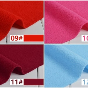 May include: Four fabric swatches in different colours: red, pink, burgundy, and light blue. The swatches are labelled with numbers 09, 10, 11, and 12.