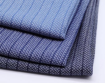 Soft Jacquard Denim Fabric, Washed Cotton Denim Fabric, Handmade Fabric, By The Half Yard