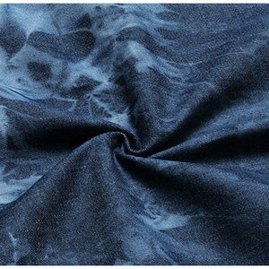 Tie-dyed Denim Fabric, Washed Denim Fabric, Fashionable Denim Fabric, By The Half Yard