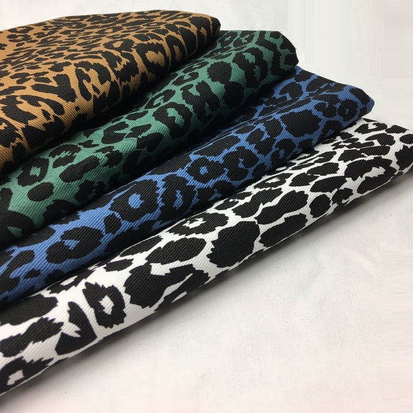 Leopard Denim Fabric,  Cotton Denim Fabric, Clothing Fabric, By The Half Yard