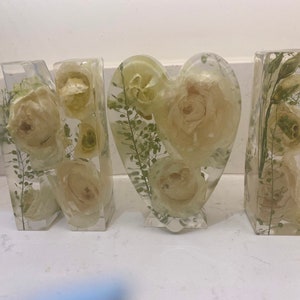 Preservación de flores de boda: carta independiente, corazón, posavasos