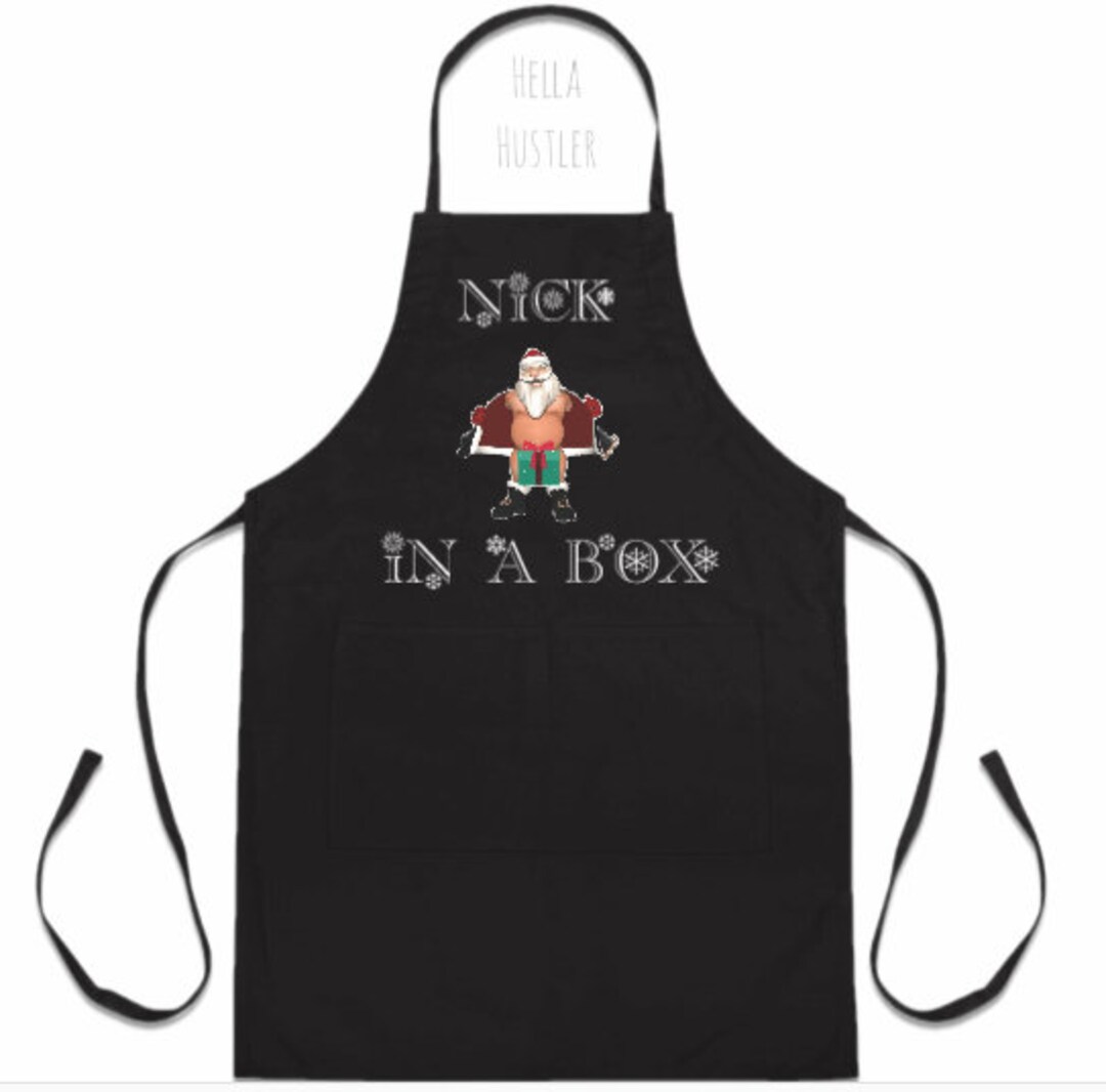 Nick in a Box Apron/dirty Santa Gift/funny Christmas Apron/dick in a
