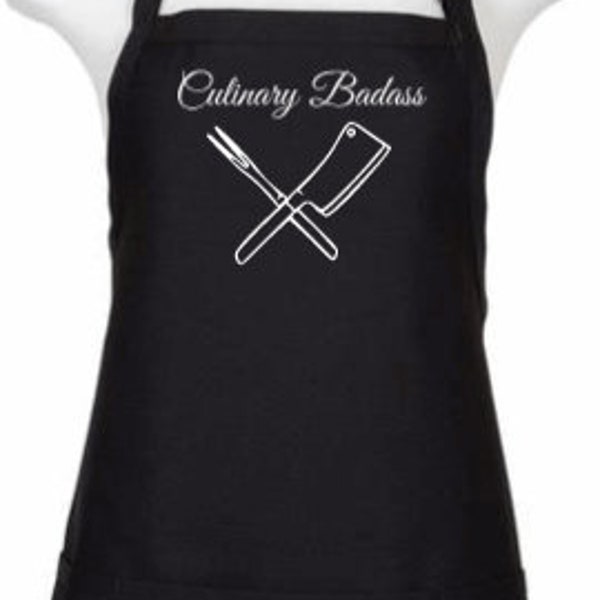 Culinary Badass Apron/Chef Apron/Top Chef/Sous Chef Apron/Badass Cook/Gift for Great Cook/Sarcastic Kitchen Apron/Chopped/Hell's Kitchen