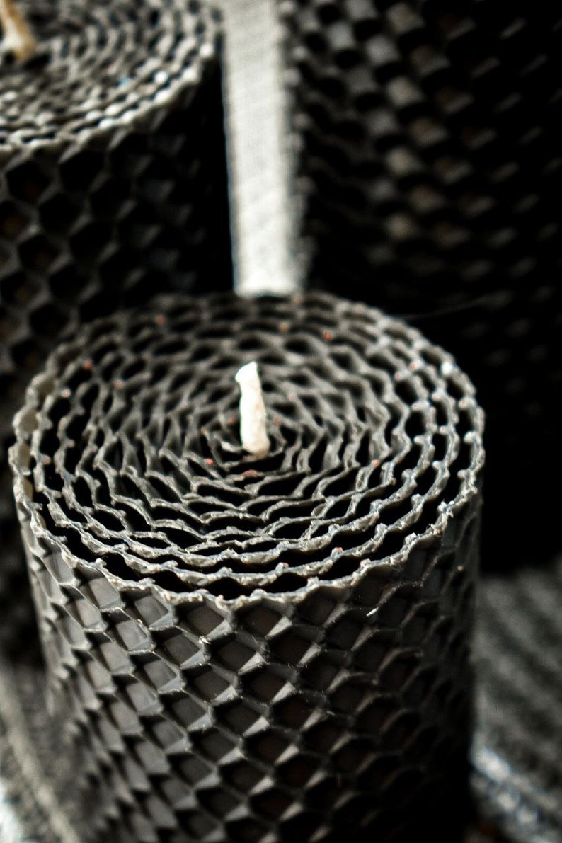 Black Candles Classic Candle Set Black Pillar Candles Etsy