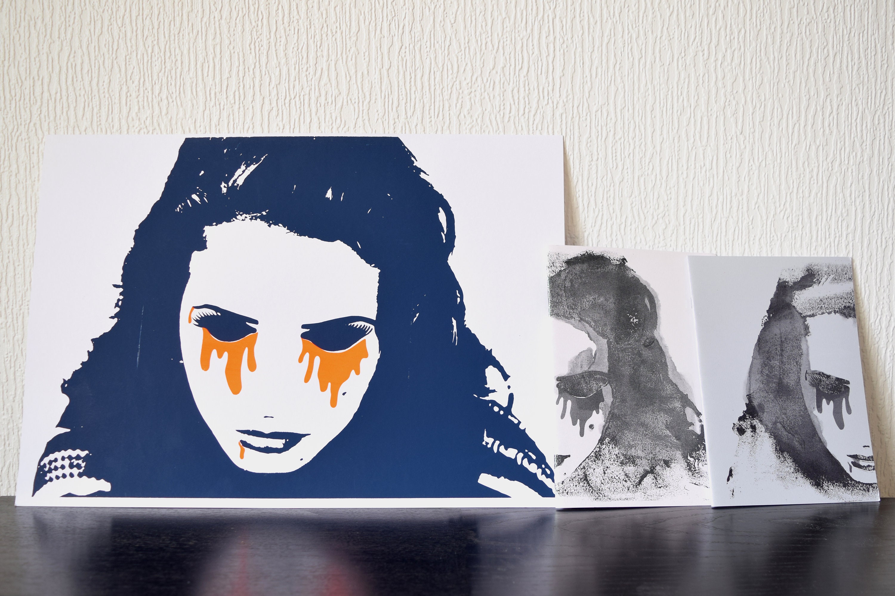 Pack Dark Girl Sérigraphie A3 et 2 Carnets A5 Illustration Sérigraphie Made in France