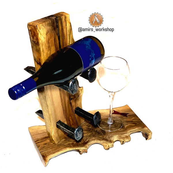 Live Edge Wood Wine Rack Etsy
