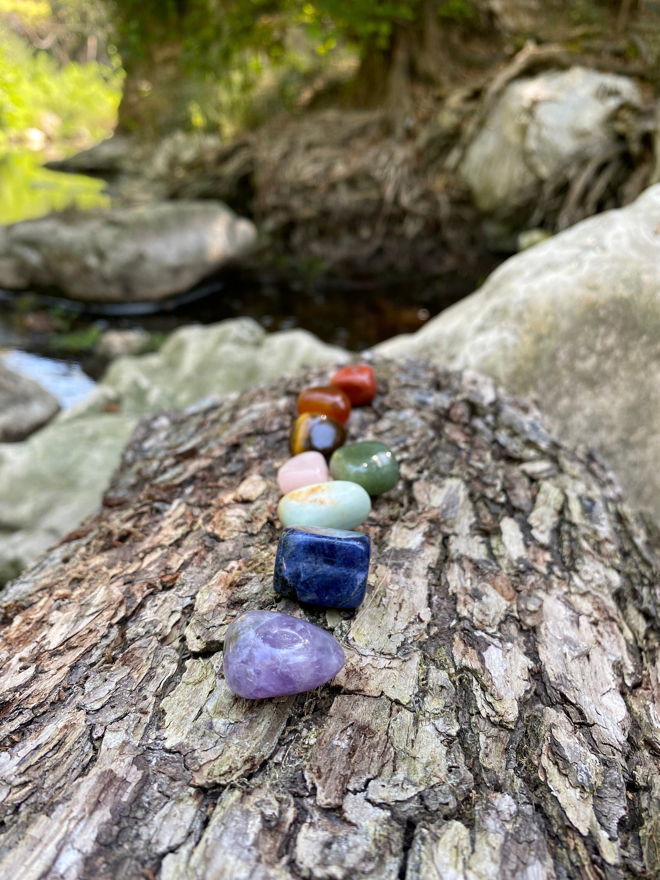 Kit de Pierres Naturelles, Harmonie Des Chakras avec Son Livret et Un Bâton Palo Santo