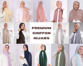 Premium Quality Chiffon Hijab Scarf Solid Color | Shawl, Scarf, Veil, Muslim Head Scarf, Luxury Hijab, Light Weight, Soft