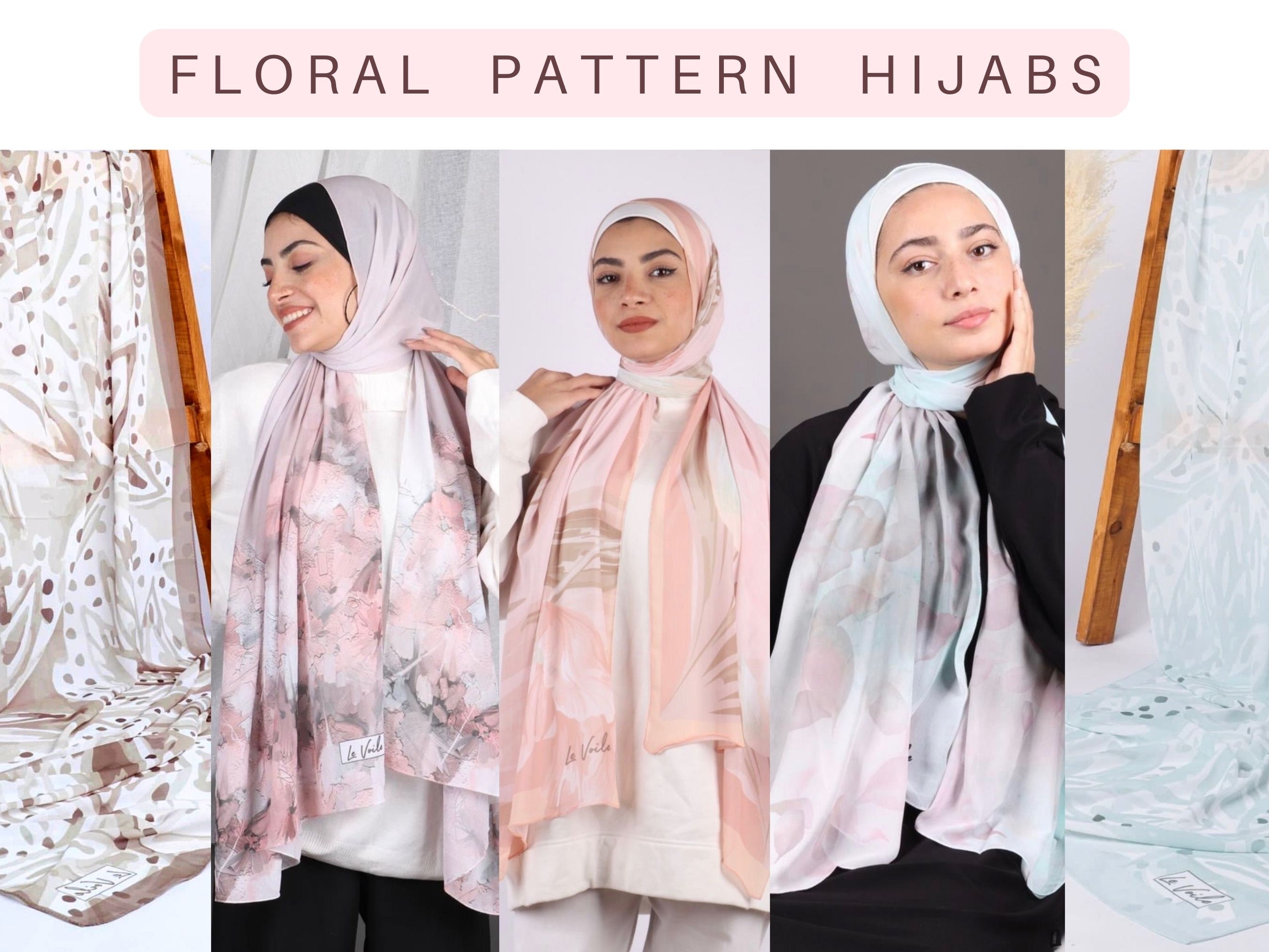 Premium Quality Floral Patterned Chiffon Hijab | Shawl