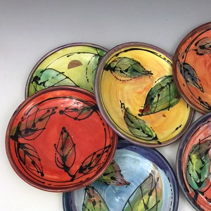 Little plate,  ceramic, hand painted, dishwasher safe, oven safe, perfect for breakfast, side dishes dips, snacks.  Functional clay art!