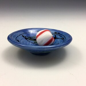 Tiny bowl,  ceramic, hand painted, dishwasher safe, oven safe, perfect for coins, jewelry, olives, candy, or pills! Functional clay art!