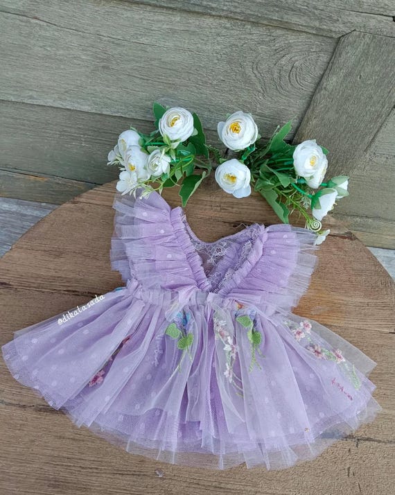 Allium Dress, Purple Dress, Newborn Romper, Newborn Outfit, Baby
