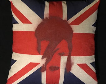 Custom Aladdin Sane Union Jack David Bowie 18x18 Soft Canvas Throw Pillow RED