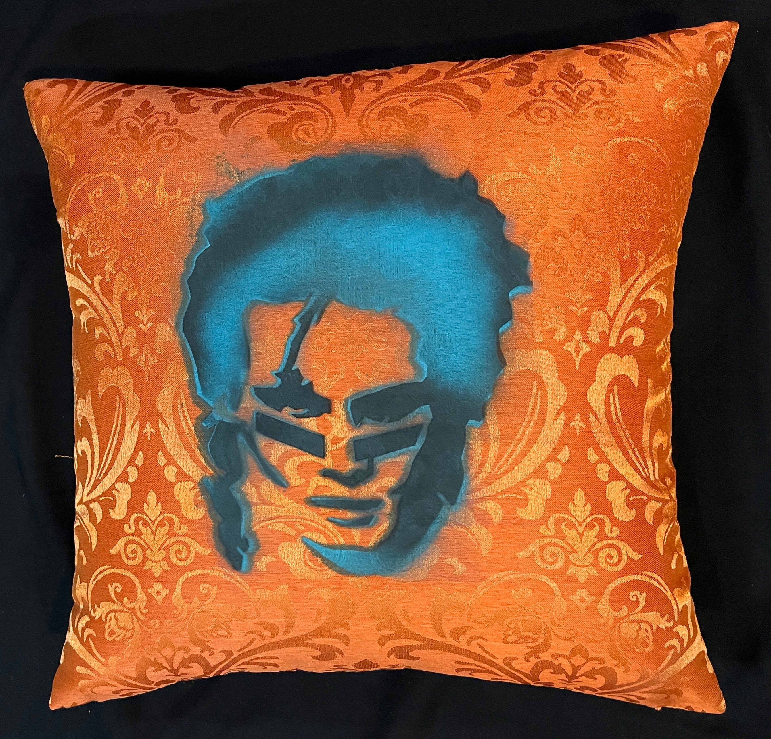 Custom ADAM ANT Bright Orange Victorian Floral Shining Soft 16x16 ...