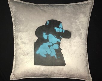 Custom LEMMY Motorhead Soft Light Ash Gray Cotton Velvet 21x21 INDOOR Throw Pillow one of a kind