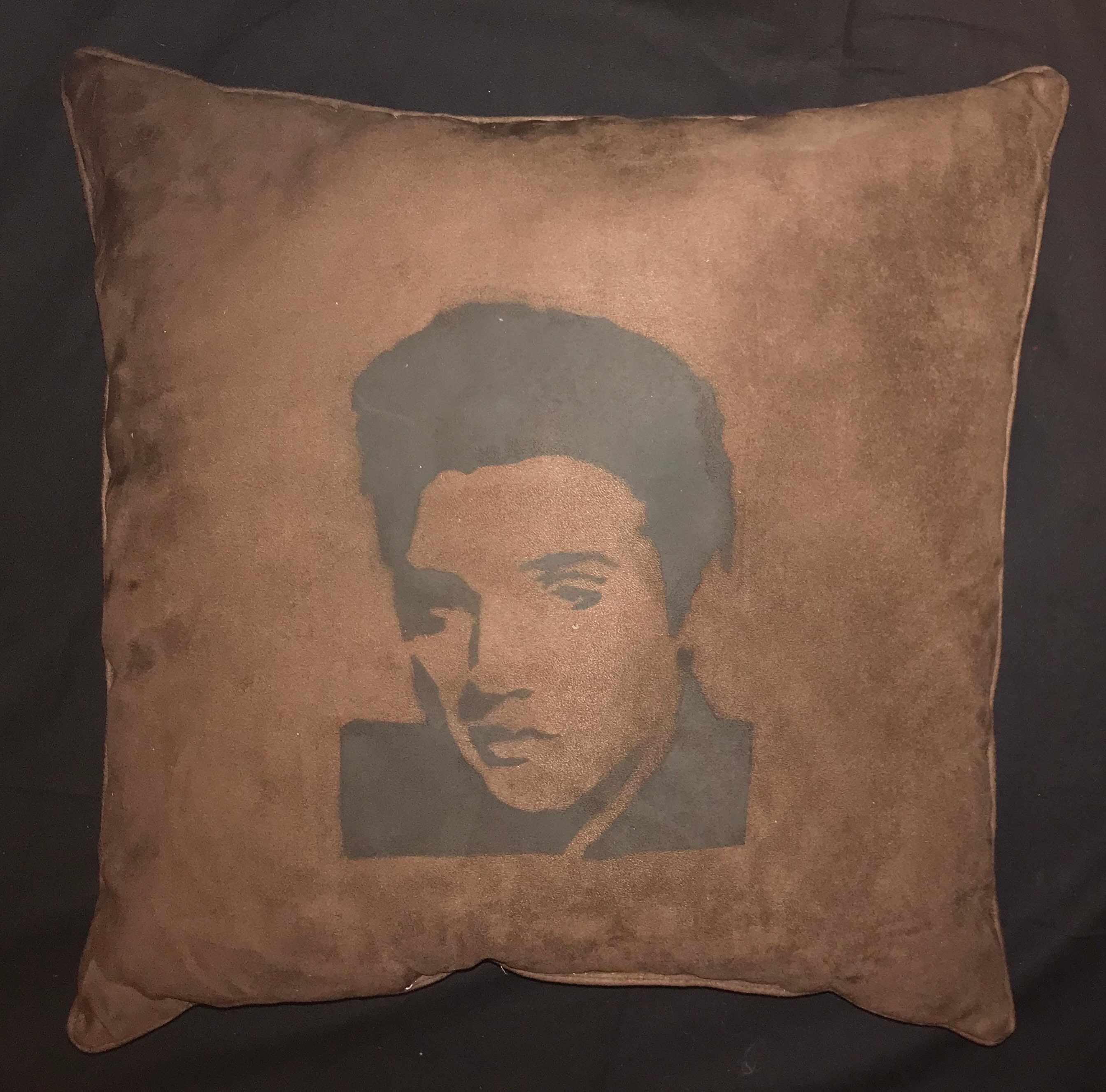 Custom ELVIS PRESLEY Chocolate Brown 20x20 VELVET Indoor Throw - Main Image