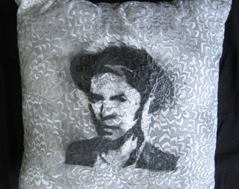 Custom Classic DAVID BOWIE Silver Patterned 18x18 INDOOR Throw Pillow one of a kind