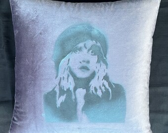 Custom STEVIE NICKS Soft Velvet Light Lavender Violet 18x18 INDOOR Throw Pillow