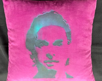 Custom DAVE GAHAN Depeche Mode Soft Magenta Purple Velvet 16x16 INDOOR Throw Pillow