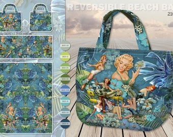Pocket Panel by Stenzo Textiles 21038 Beach Shopper Canvas Fabric
