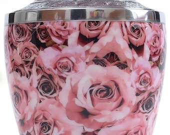 Pink Rose Cremation Urn for Human Ashes Burial Urns Adult Funeral Urn FREE Shipping