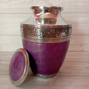 Cremation Urn for Human Ashes, Cremation Urns for Adults, Urns for Humans, Purple Urns for Ashes