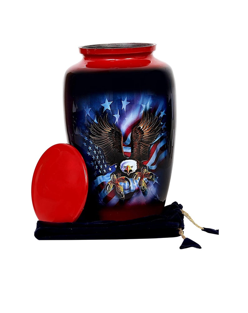 American Flag Cremation Urn for Human Ashes Cremation Urns Etsy