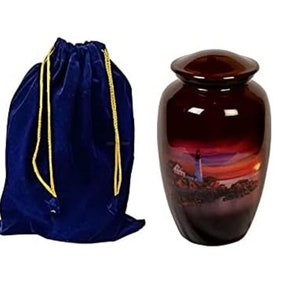 Urn For Ashes Lighthouse Adult Large Cremation Urn for Human Ashes With Velvet Bag