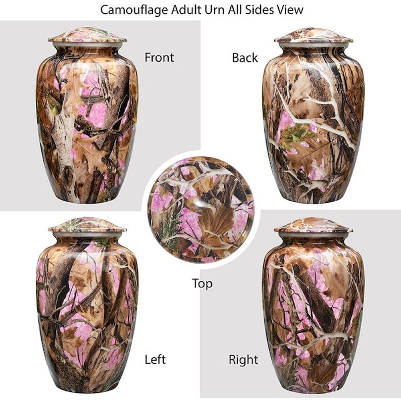 Cremation Urn for Human Ashes Pink Camouflage Cremation Urn for Human