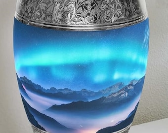 Handcrafted Metal Cremation Urn for Human Ashes - Adult Funeral Memorial