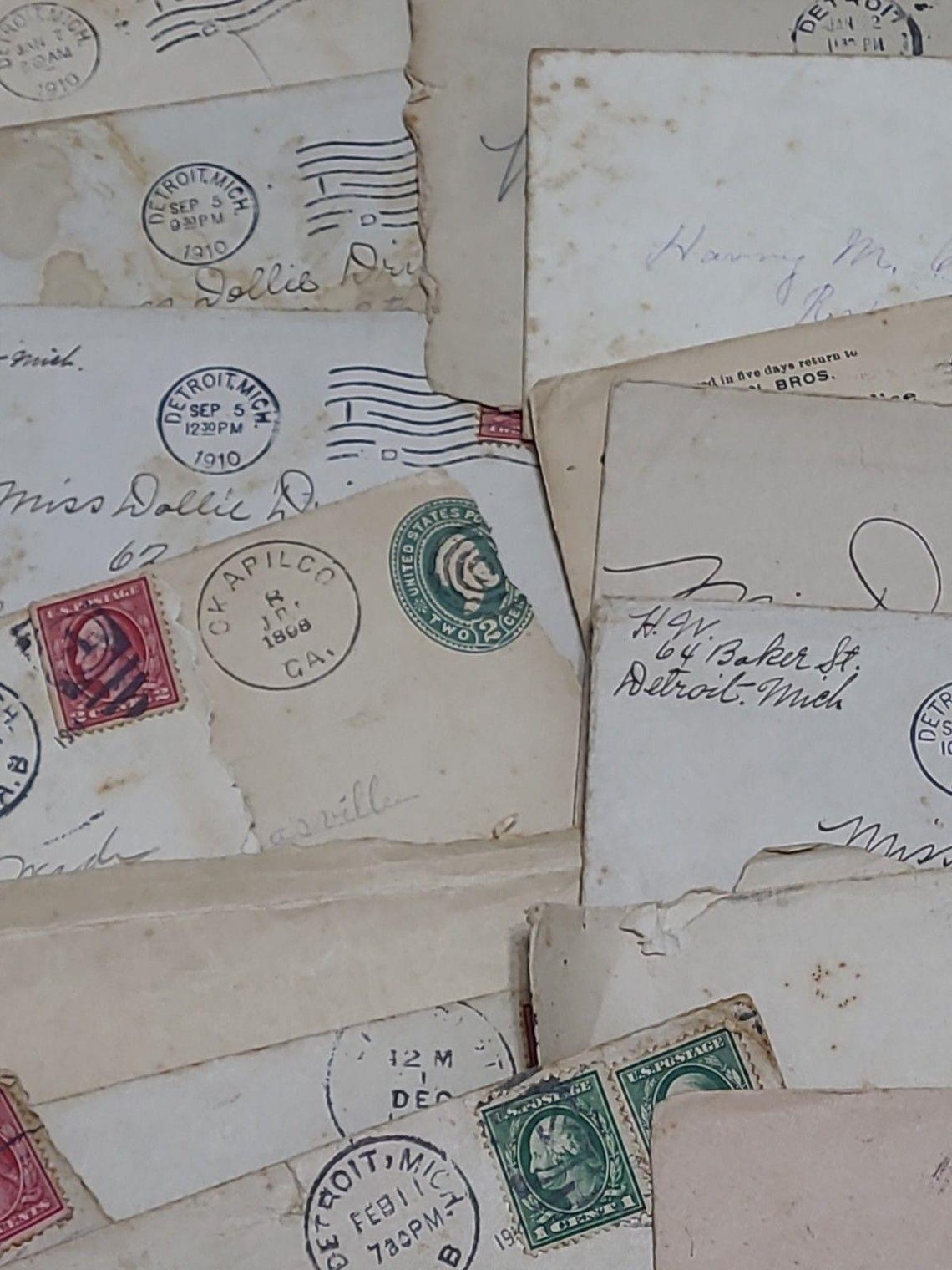 Vintage Letters (10) , Postmarked Envelopes (35) From 1898 - 1930s ...
